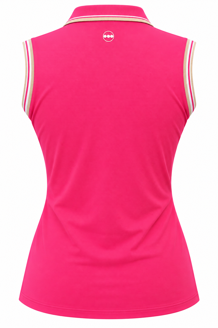 Swing Control Sleeveless Keyhole Neck Golf Top - Blossom Pink