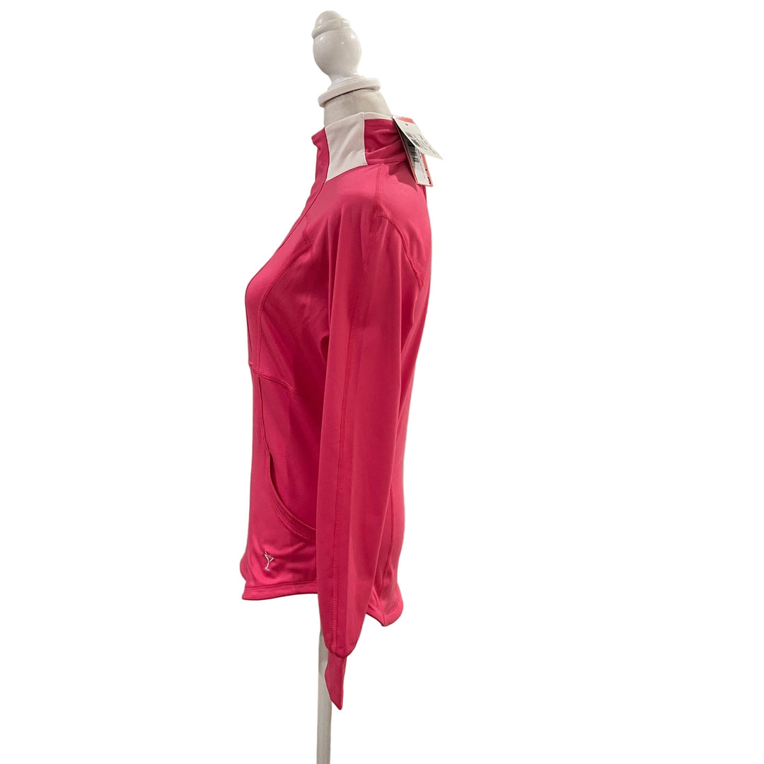 Golftini Contrast Quarter Zip - Hot Pink - Small - Skorzie