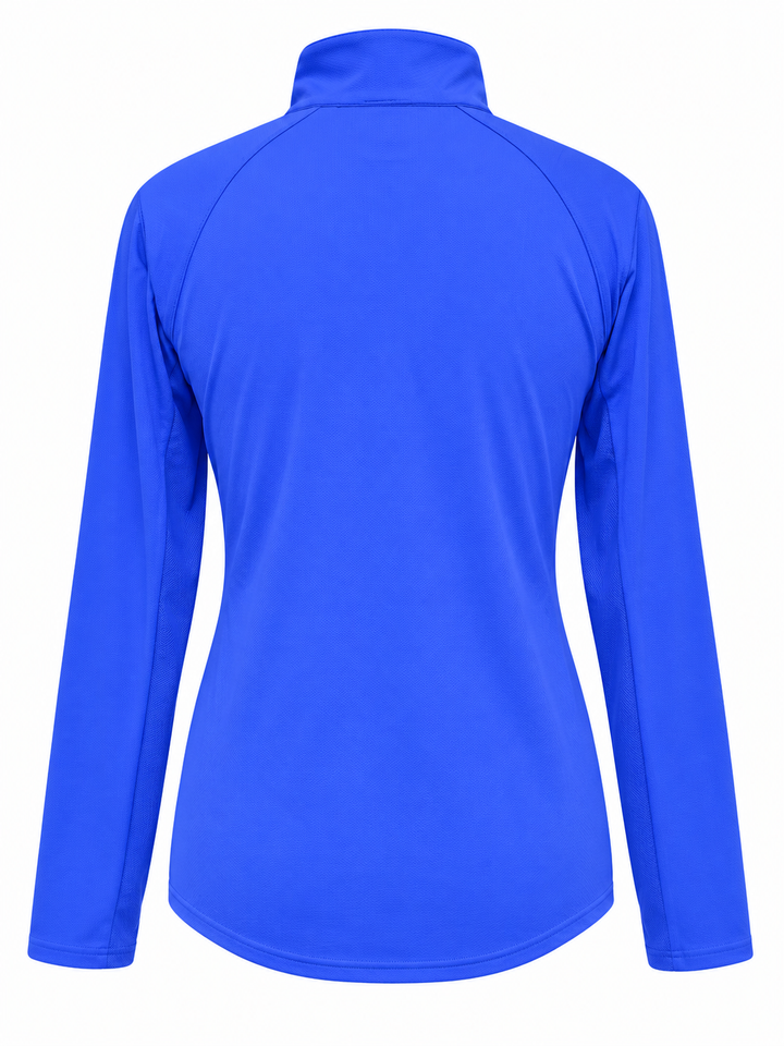 SanSoleil Womens Long Sleeve Zip Mock - Cobalt