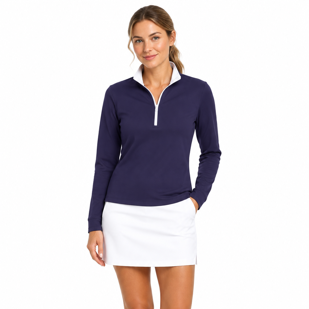 Straight Down Women's Quarter Zip Skyler Blackcurrant Size M