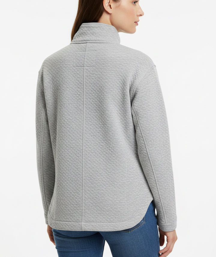 Marine Layer Women's Pullover Corbet Quilted Half Zip Heather Grey Size XS