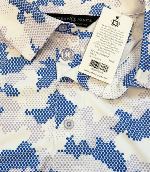 Bobby Jones Performance Camo Print Jersey Polo - Lavender - Large