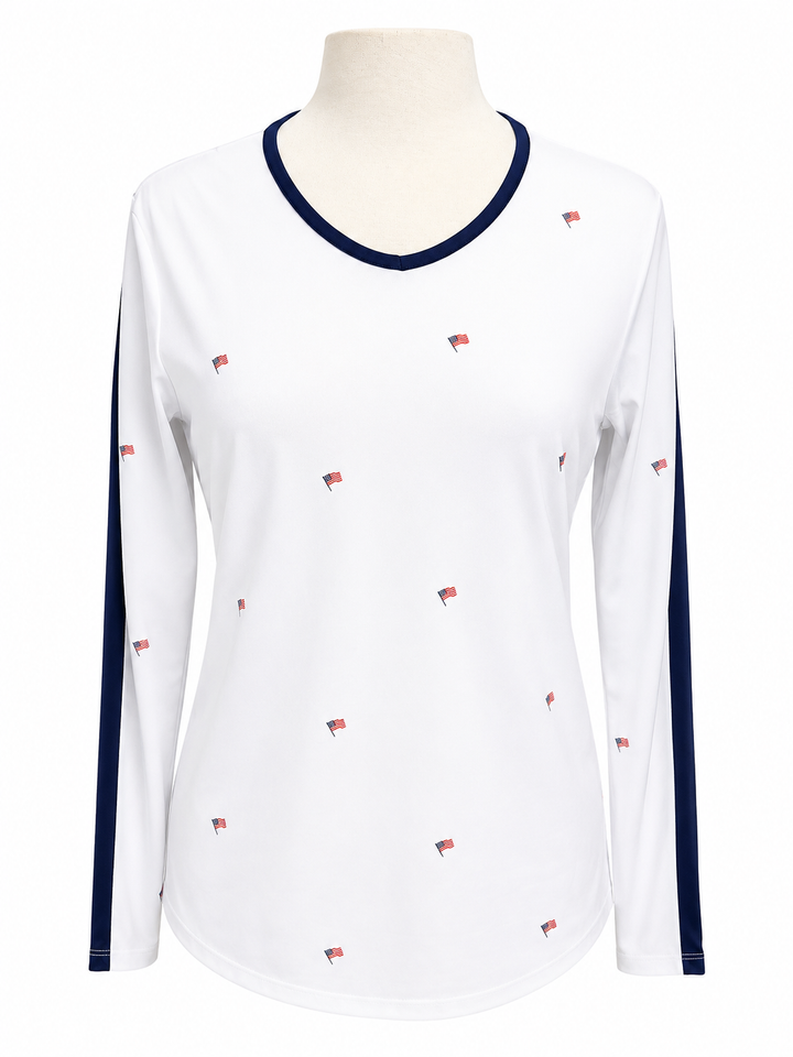 SanSoleil Long Sleeve Sun Shirt - Flag Day