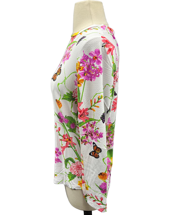 IBKUL Butterfly Crew Neck Top - White - Small - Skorzie