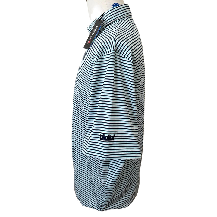 RLX Ralph Lauren Classic Fit Performance Polo (w/logo) - Aqua Multi - Large - Skorzie