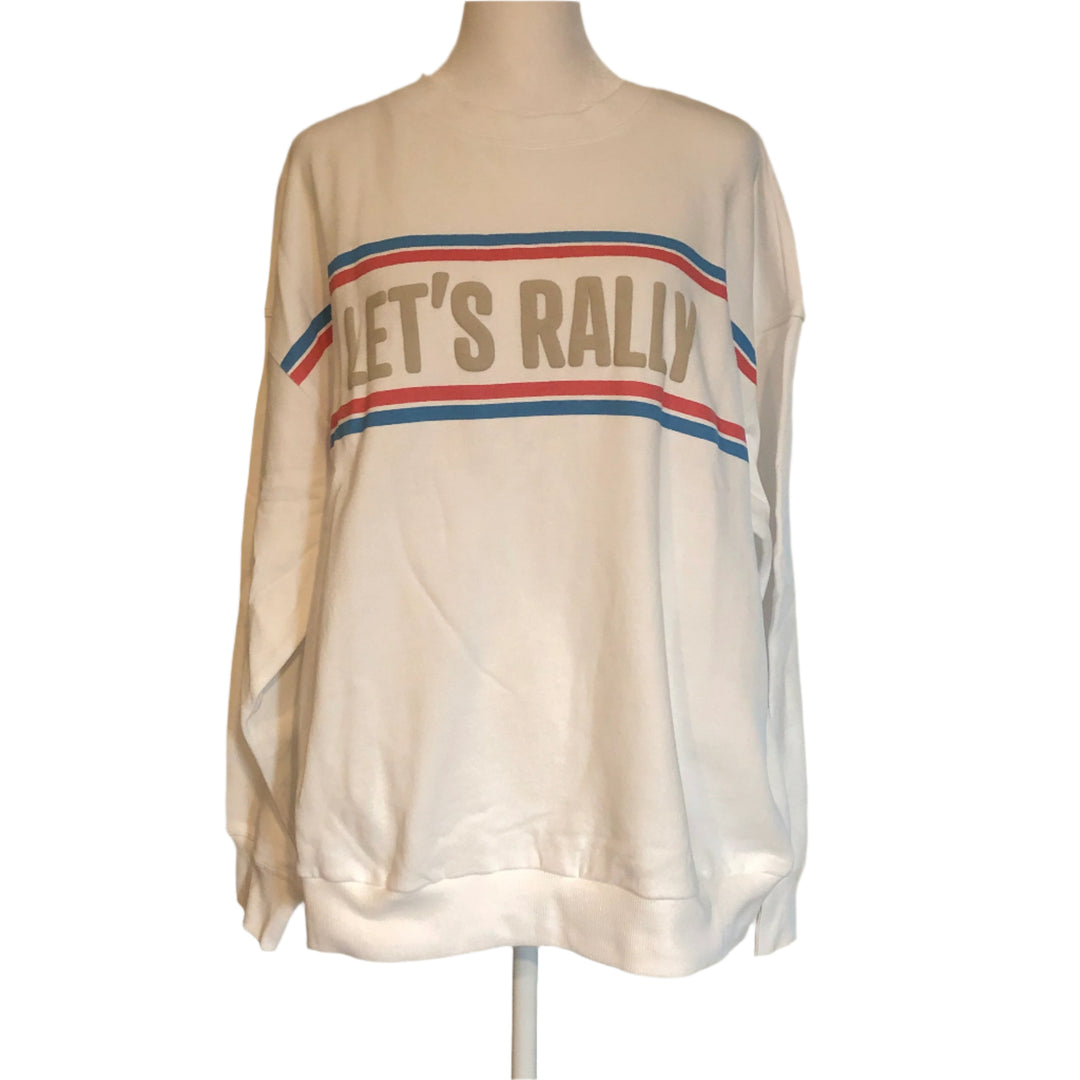Z Supply Let's Rally Sweatshirt - White - Small - Skorzie