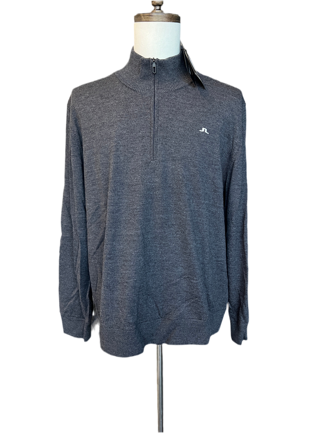 J. Lindeberg Jeff Windbreaker Sweater (w/ logo) - Dark Grey - XX-Large - Skorzie