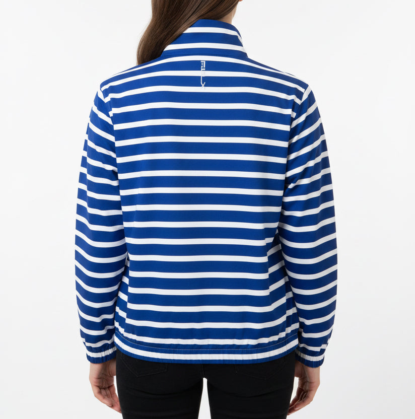 RLX Women's Golf Jacket Full Zip Blue/White Stripe Size L