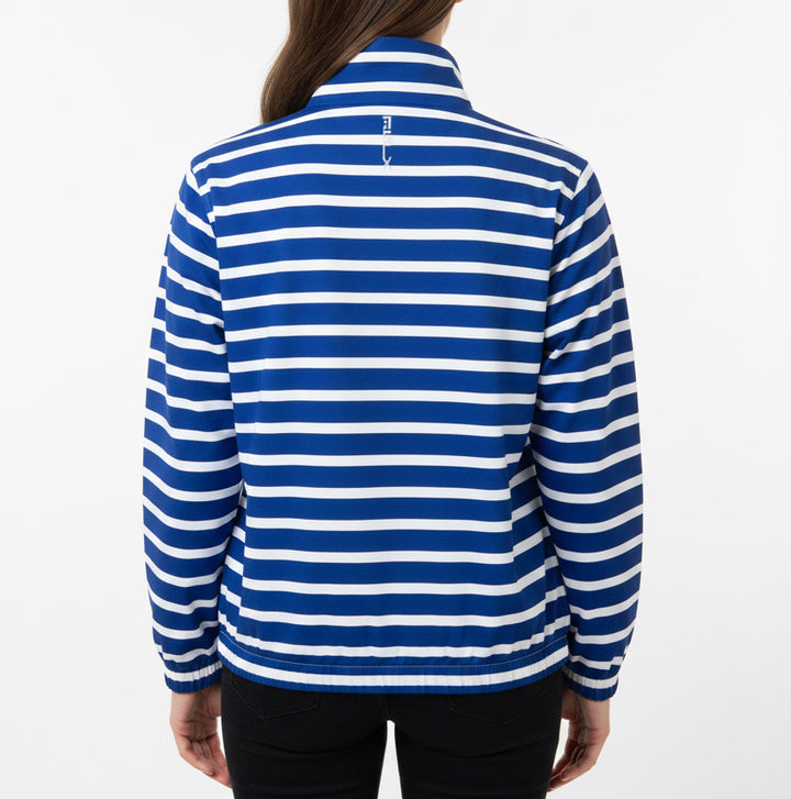 RLX Women's Golf Jacket Full Zip Blue/White Stripe Size L