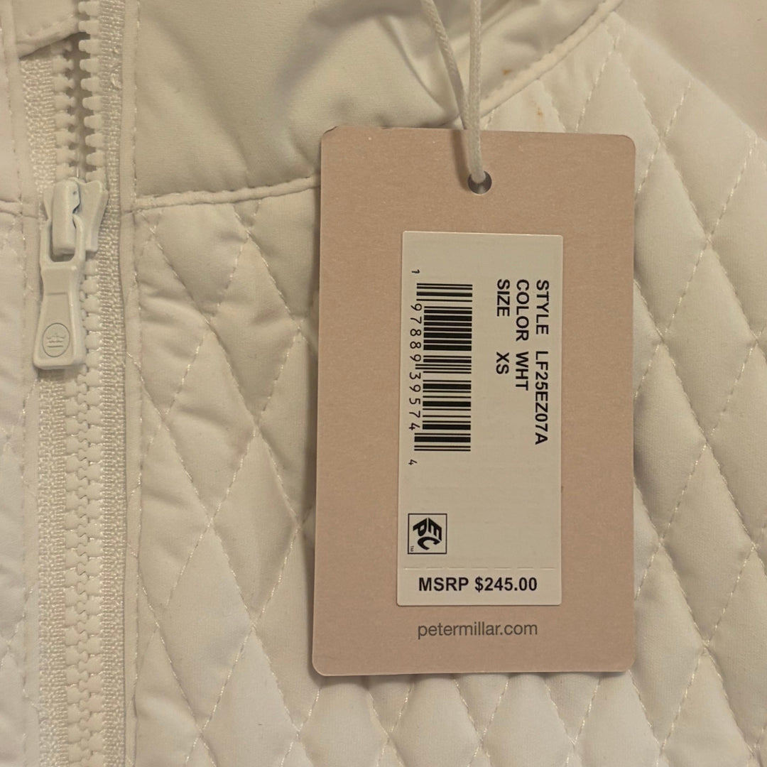 Peter Millar Women's Golf Vest Fuse Mini Diamond Quilt (w/ logo) White Size XS