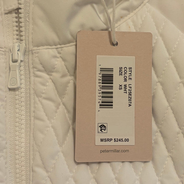 Peter Millar Women's Golf Vest Fuse Mini Diamond Quilt (w/ logo) White Size XS