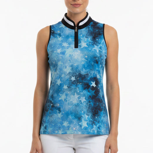 Lohla Sport Womens Golf S/L Polo Teal Stars
