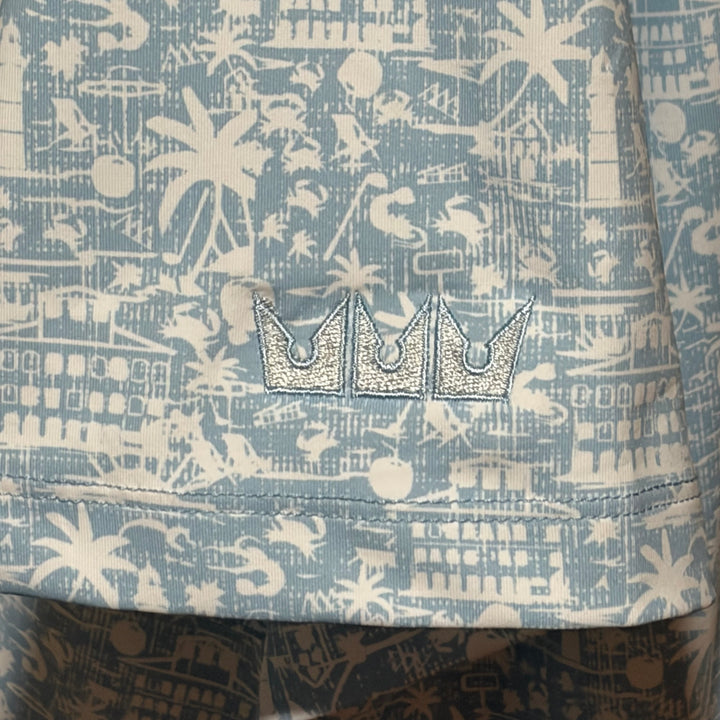 Matte Grey Coastline Zoom Polo (w/logo) - White/Teal - XX-Large - Skorzie