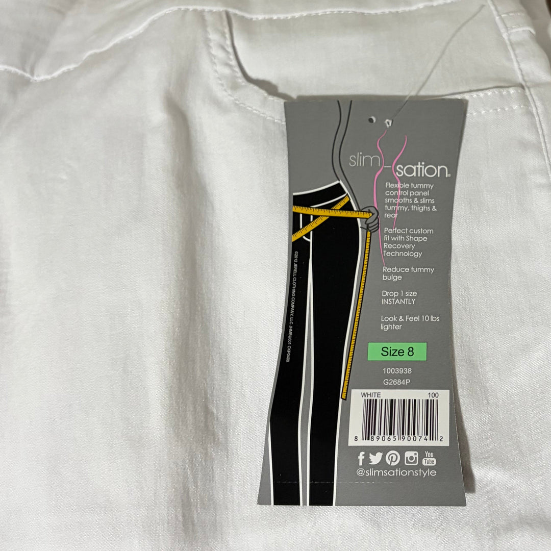 Slimsation Women's Narrow Golf Pants 31" White Size 8