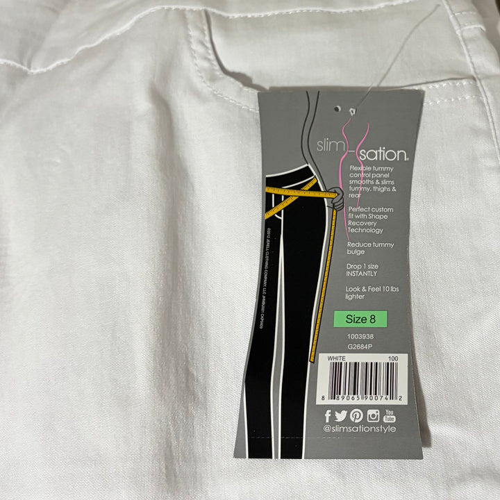 Slimsation Women's Narrow Golf Pants 31" White Size 8