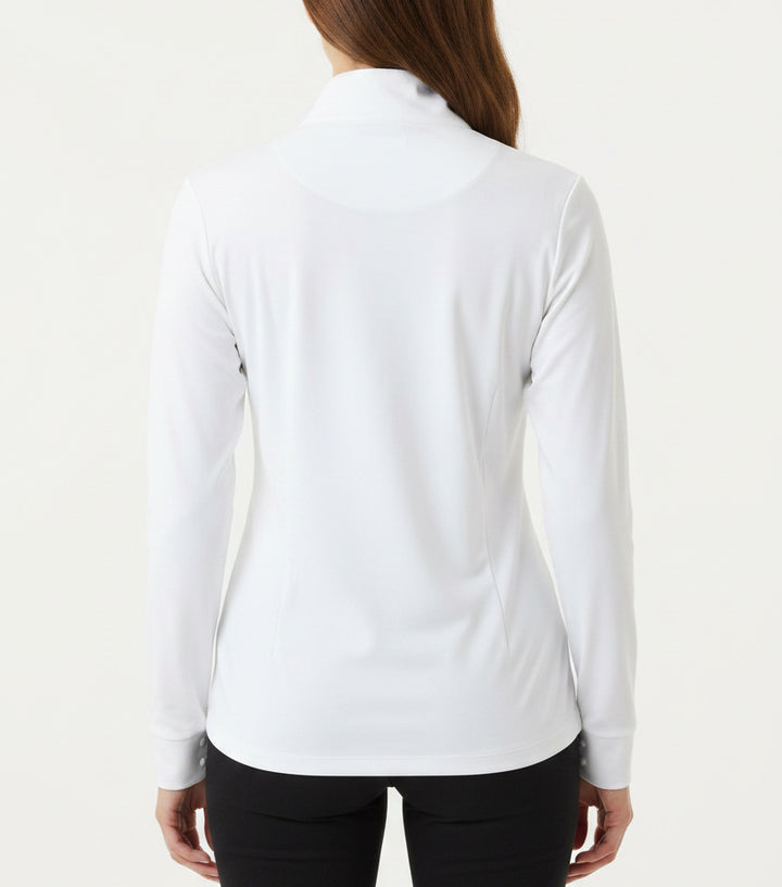 Kastel Women's L/S Polo 1/4 Zip Tailored Show White Size L