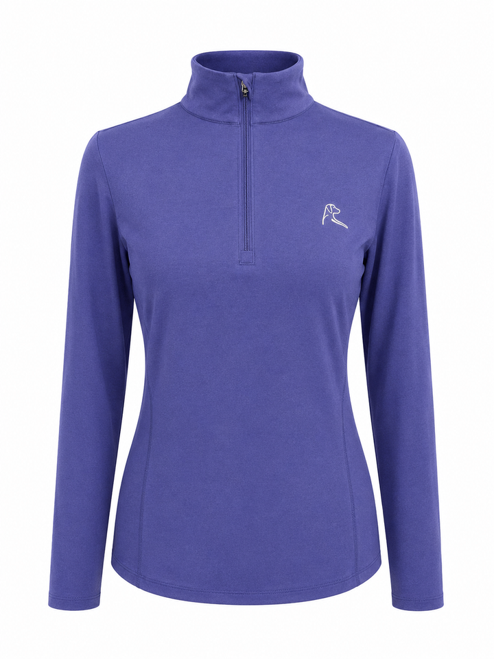 Rhoback Women's Quarter Zip (w/ Logo) - Heather Flag Blue - Large - Skorzie