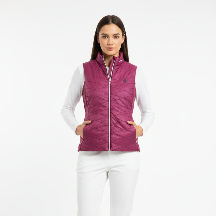 KJUS Women's Golf Vest Retention (w/logo) Deep Ruby/Atlanta Blue Size S