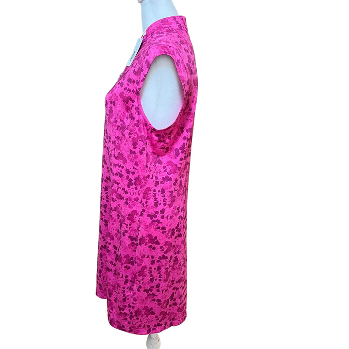 Greg Norman Petal Impression Sleeveless Dress - Fuchsia Glow - Medium - Skorzie