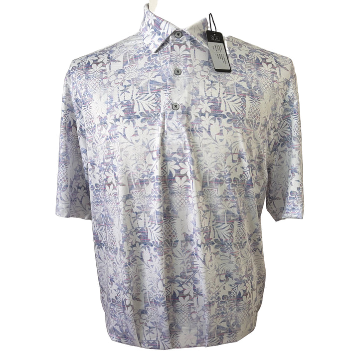 Greg Norman Stretch Mesh Piña Fiesta Polo - White - Large - Skorzie