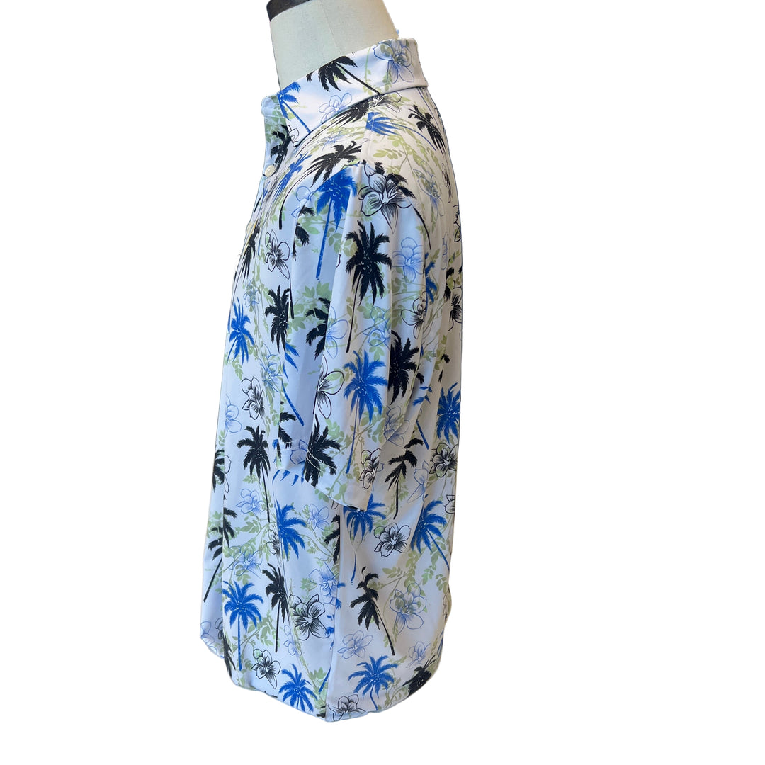 Grunk Dolfer Floral Polo - Green/Blue Palm - Small - Skorzie