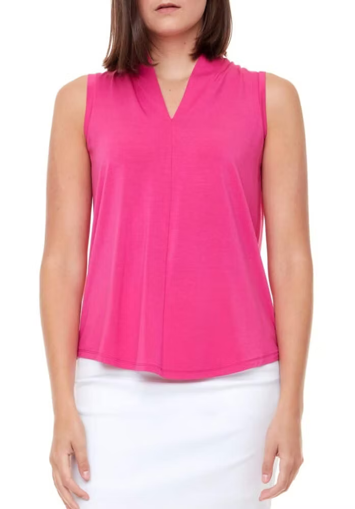 Swing Control Bamboo V-neck Sleeveless Top - Bubblegum Pink