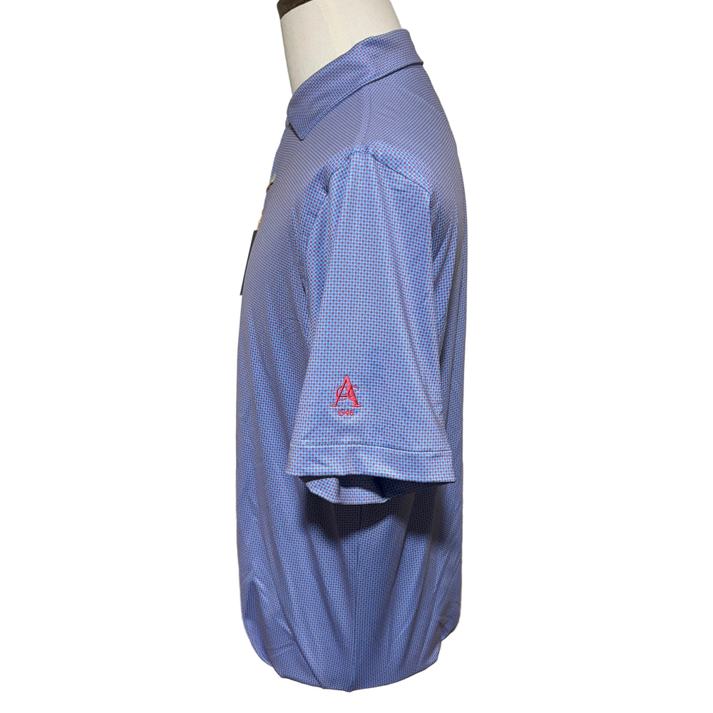 Peter Millar Phoenix Performance Jersey Polo (w/logo) - Blue/Red - Medium - Skorzie