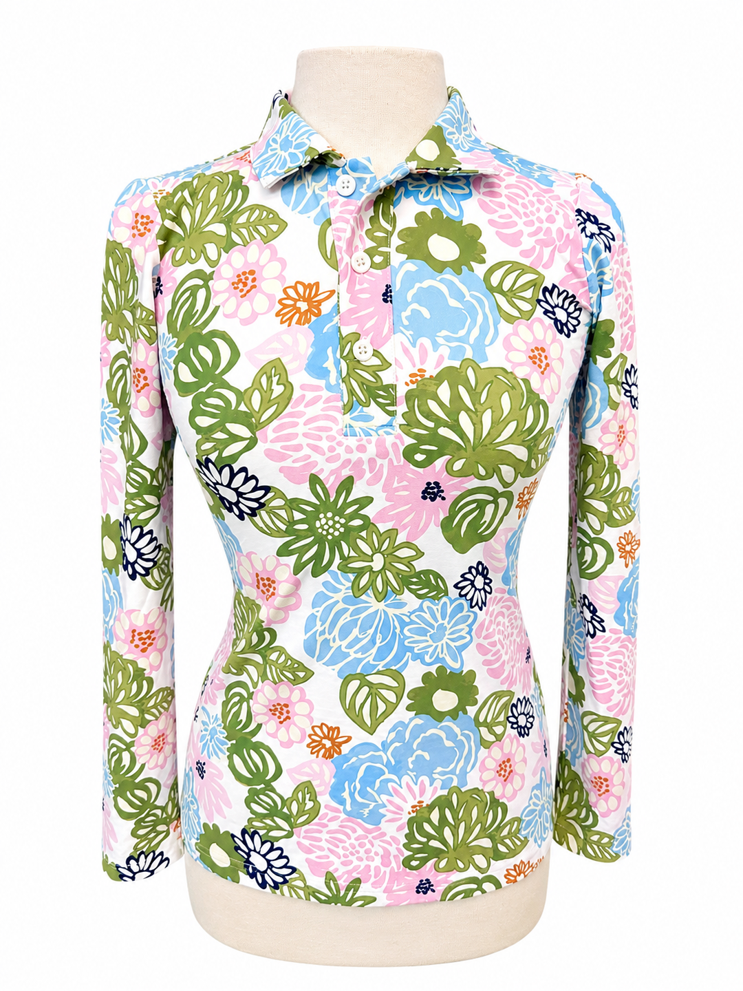 Smith & Quinn Jean Long Sleeve Polo - Limelight Garden - XS