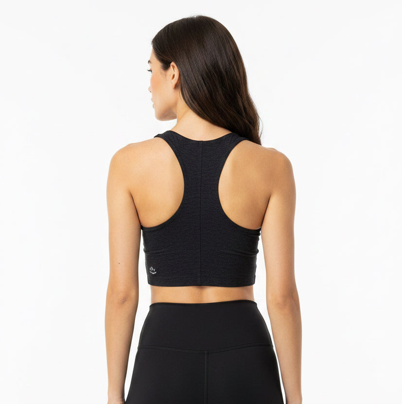 Beyond Yoga Spacedye™ Refocus Cropped Tank - Heathered Black - Small - Skorzie