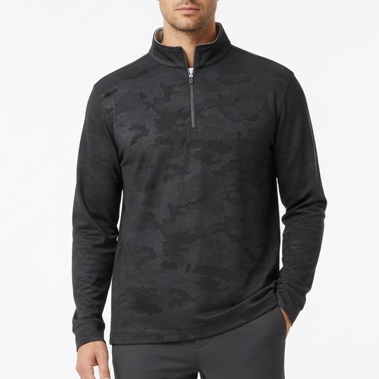 Straight Down Men's Golf Quarter Zip Sherman Black Size L