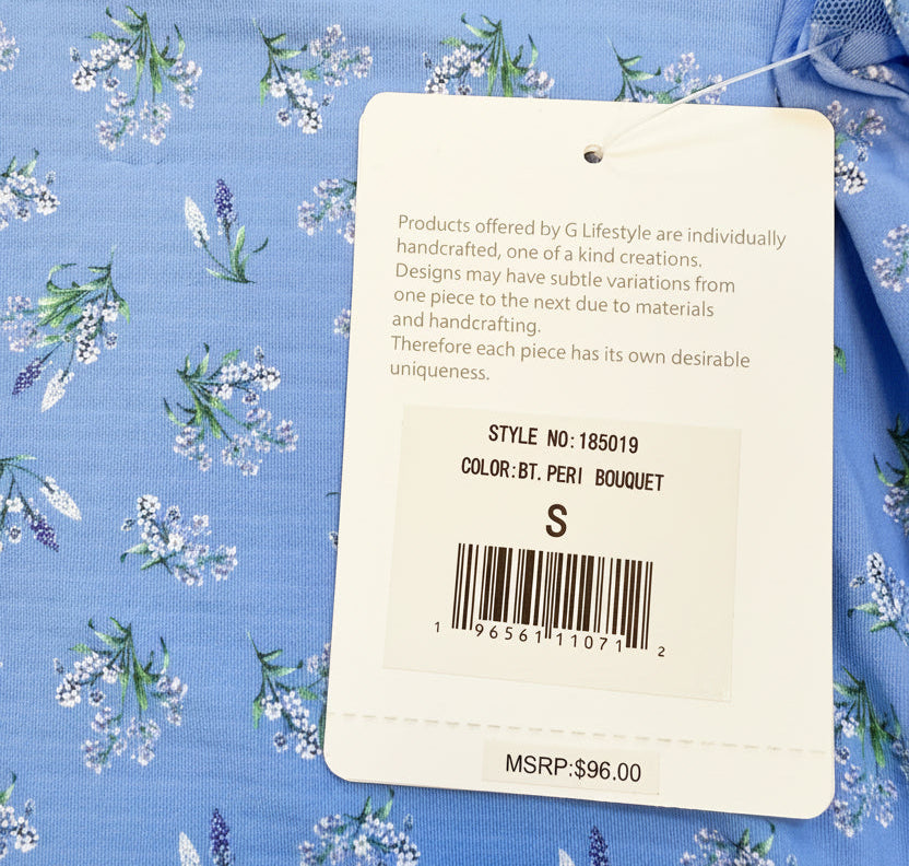 G-Lifestyle Long Sleeve Quarter Zip - Peri Bouquet - Small