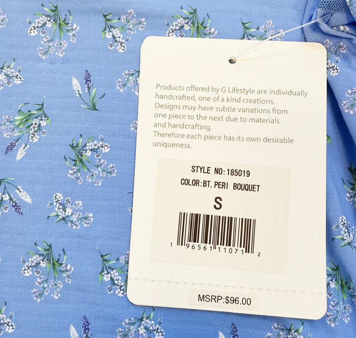 G-Lifestyle Long Sleeve Quarter Zip - Peri Bouquet - Small