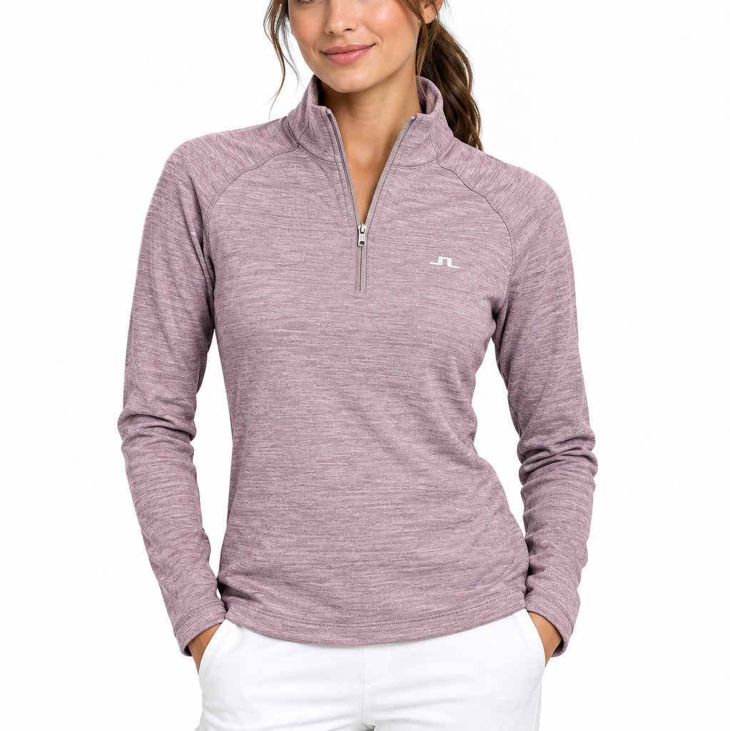 J.Lindeberg Women's Golf Quarter Zip Steffi Very Grape Melange Size XS