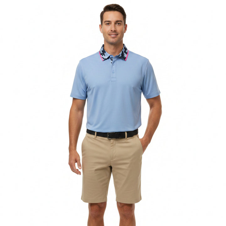 G/FORE Men's Polo Camo Collar Performance Pique Willow Size M