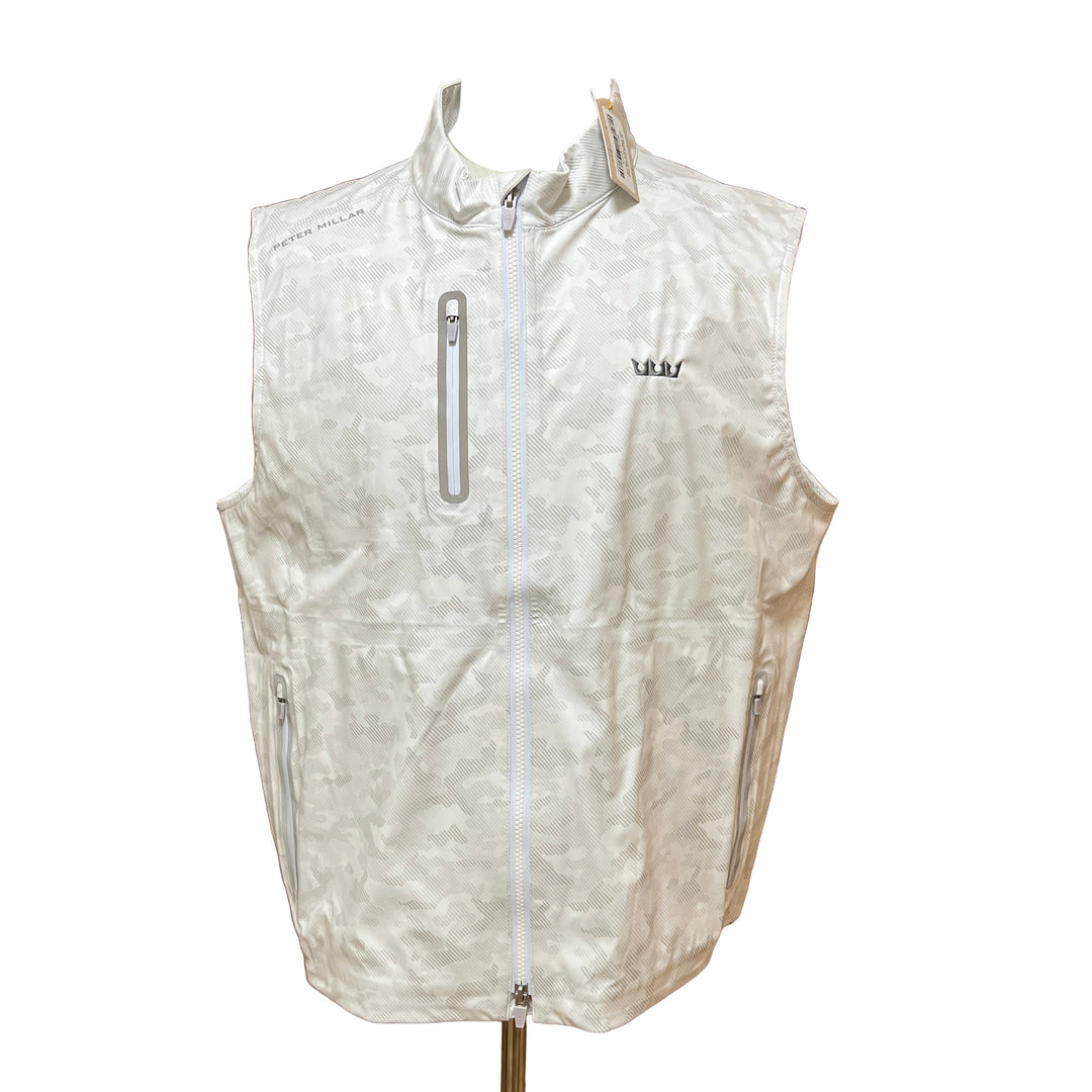 Peter Millar Kinetic Camo Vest (w/logo) - White - X-Large - Skorzie
