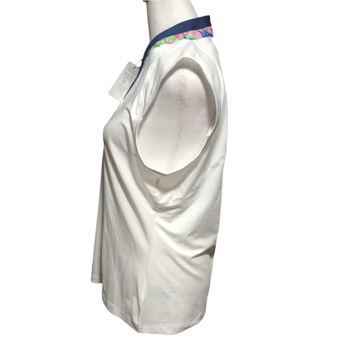 Greg Norman Vista Stretch Sleeveless Polo - White - Medium - Skorzie