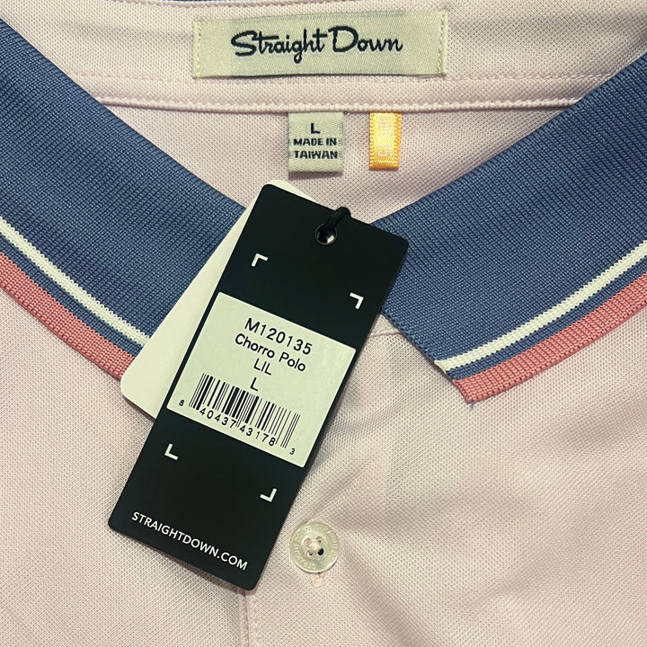 Straight Down Men's Golf Polo Chorro Lilac Size L