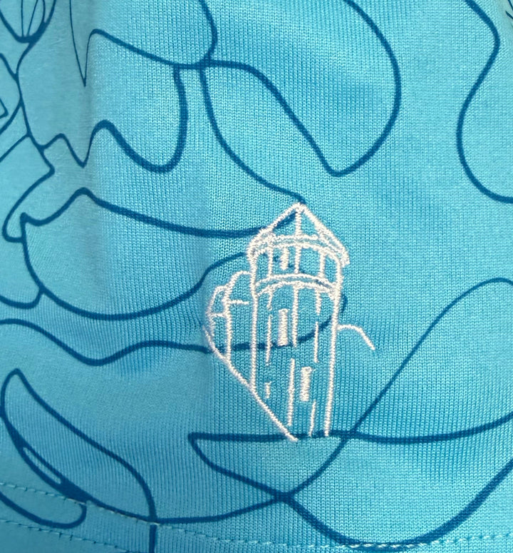 Dunning Golf Doodle Performance Polo (w/ logo) - Ocean/Laguna