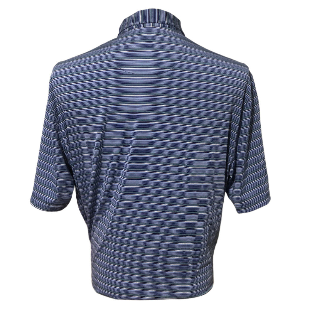 Greg Norman ML75 Stretch Panorama Stripe Polo - Tropic Navy - Large - Skorzie