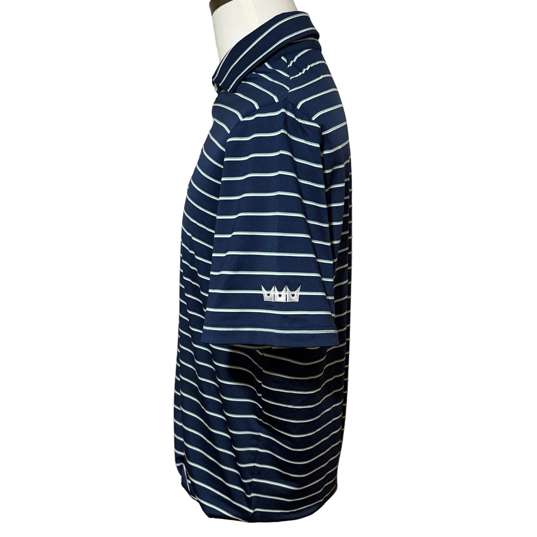 RLX Ralph Lauren Men's Knit Stripe Polo (w/logo) - Navy - Skorzie