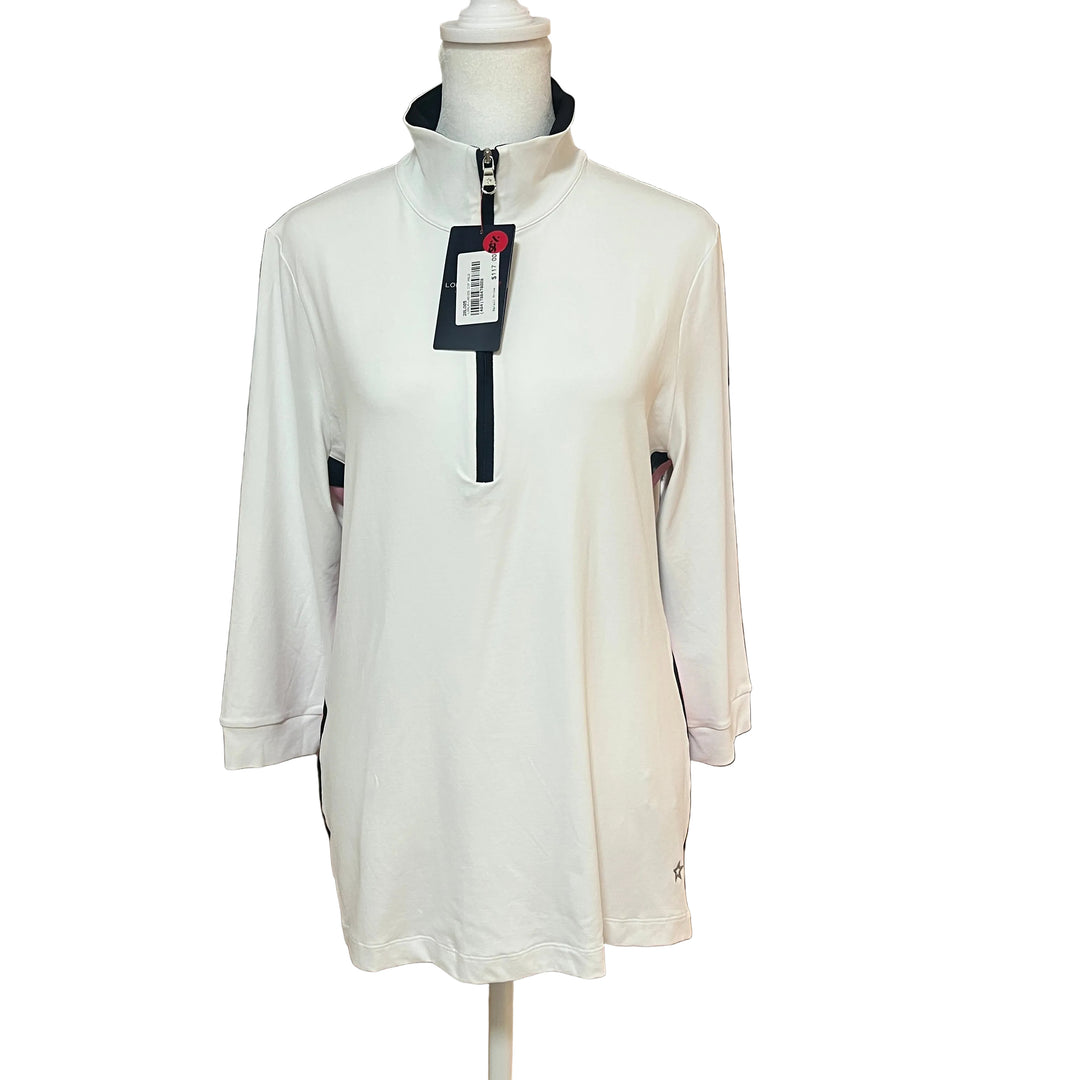 Lohla Sport Megan 3/4 Sleeve Top - White/Cotton Candy - Large - Skorzie