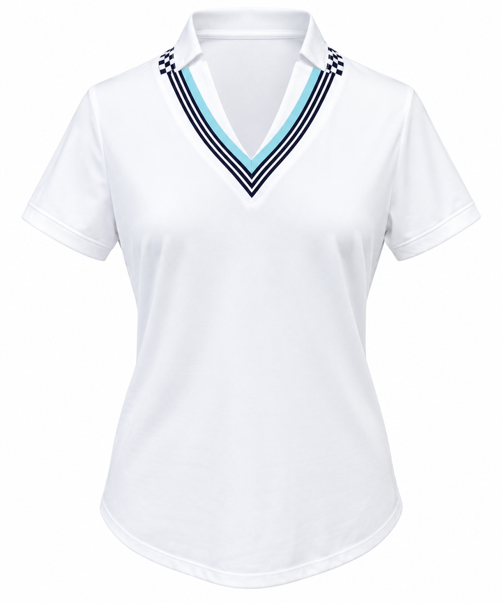 Lucky In Love Geo Mod Short Sleeve Top - White