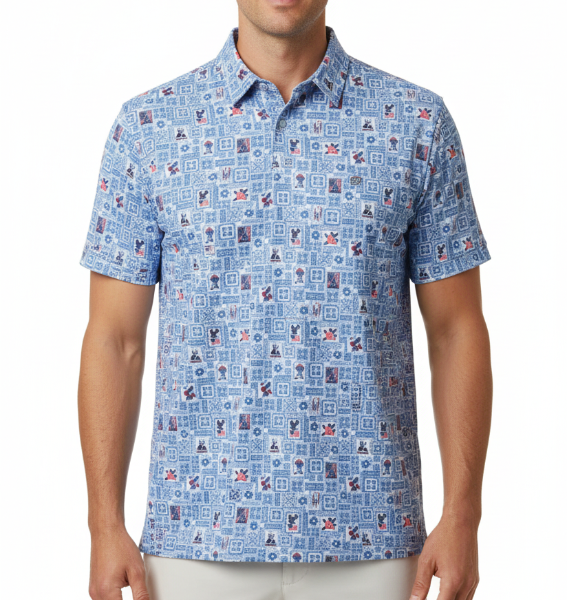 Straight Down Men's Golf Polo Aloha 250 Cobalt Size L