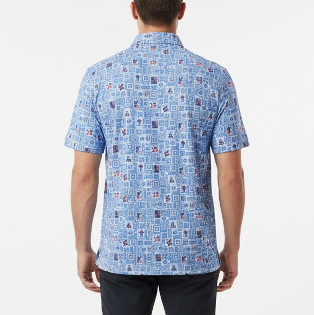 Straight Down Men's Golf Polo Aloha 250 Cobalt Size L