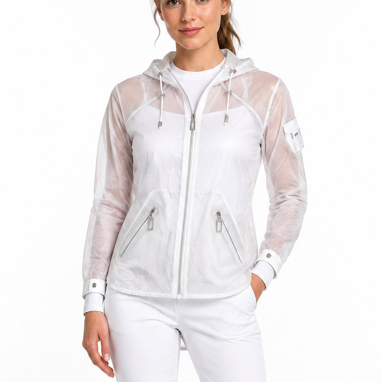 Jamie Sadock Women's Golf Jacket Ice Full Zip Sugar Size L