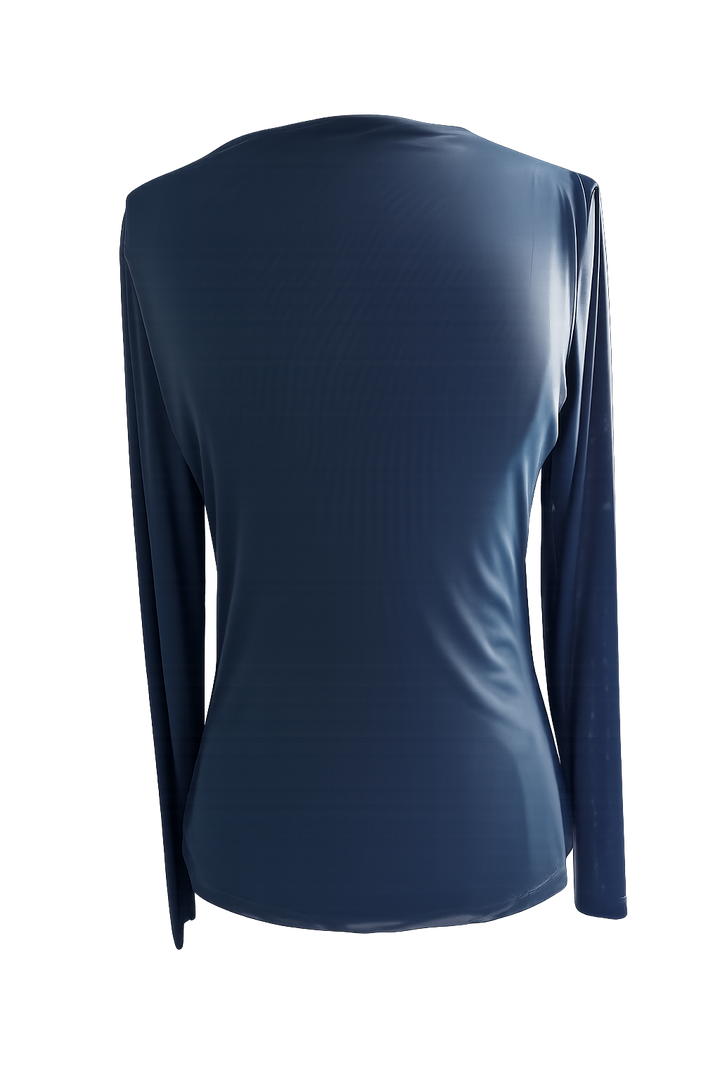 A. Putnam Luxe Opaque Long Sleeve Top - Navy