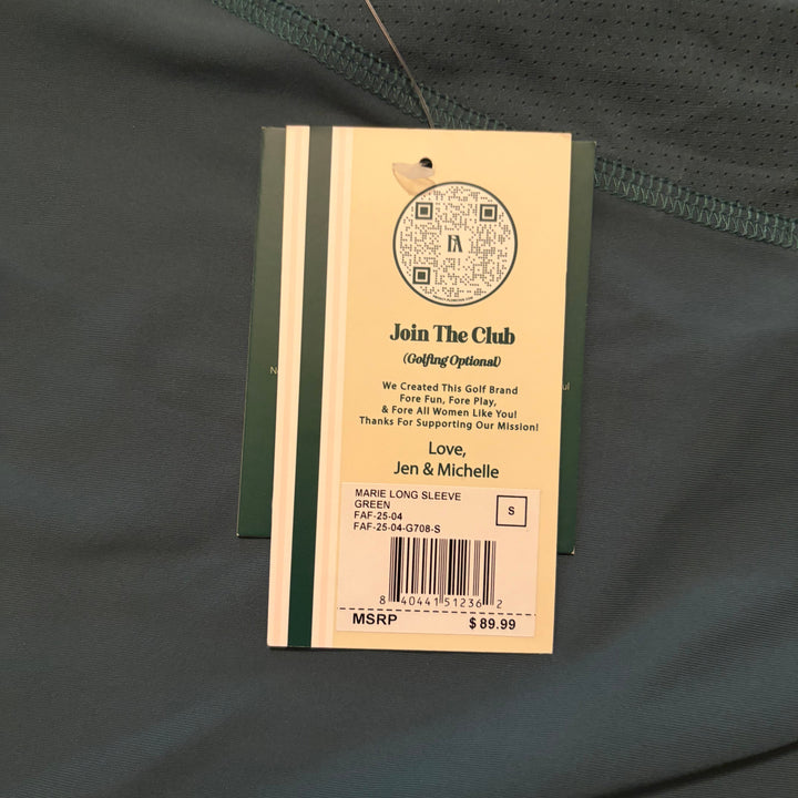 Fore All Women's Golf Top Marie Long Sleeve Green Size S