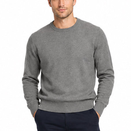 Collars & Co Men's Golf Sweater Luxury Touch Crew Neck Grey Size XXL