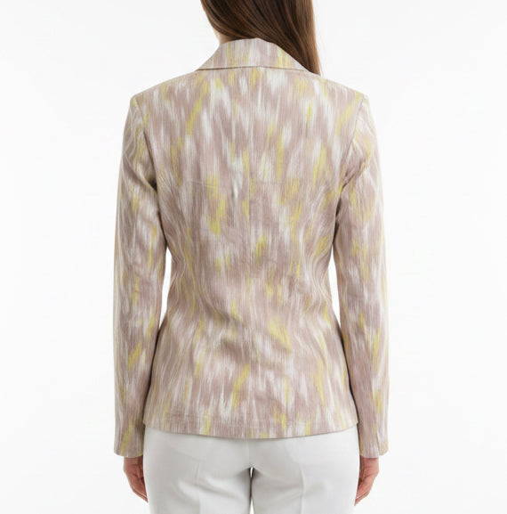 MDC Women's Golf Midlayer Jacket Full Zip Ikat Print Toffee Size 40