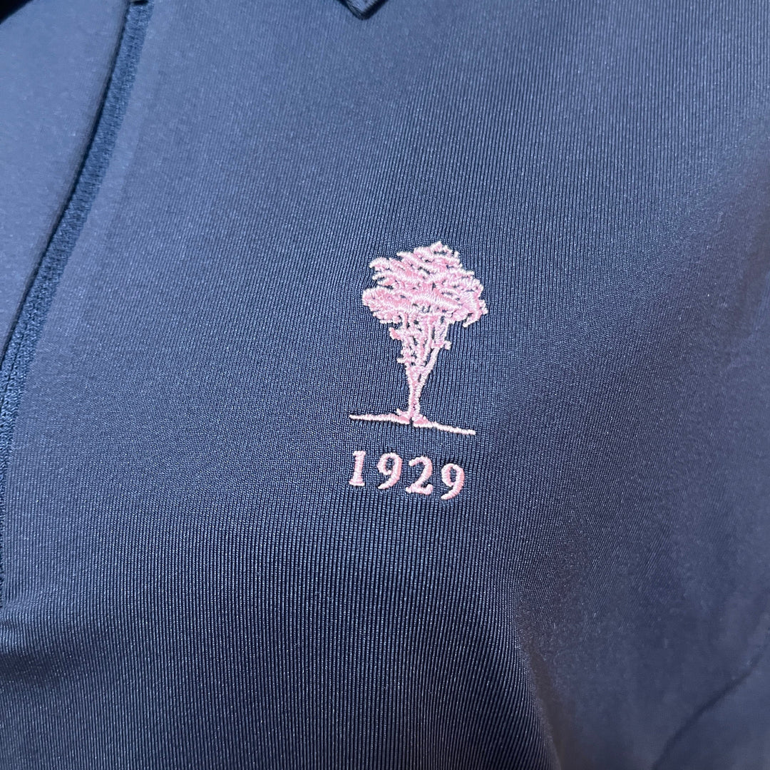 Golftini SL Zip Stretch Polo (w/ pink logo) - Navy - X-Large - Skorzie